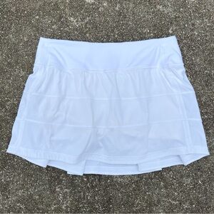 Lululemon Pace Rival Mid Rise White Skirt Built-In Shorts Size 10